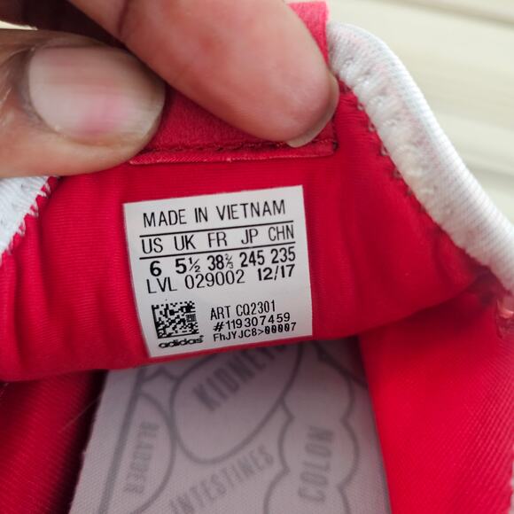 Adidas Pharell Williams Red Athletic Sneakers Shoes Size 6 - Picture 9 of 10